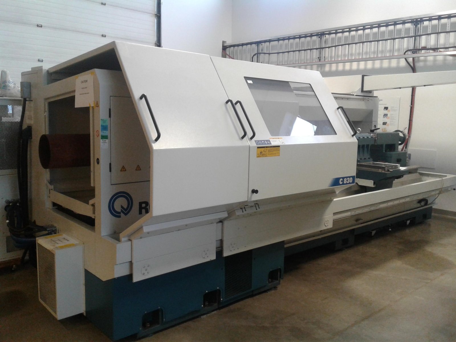Left Side 2018 Romi C830 x 120 Flat Bed CNC Lathe